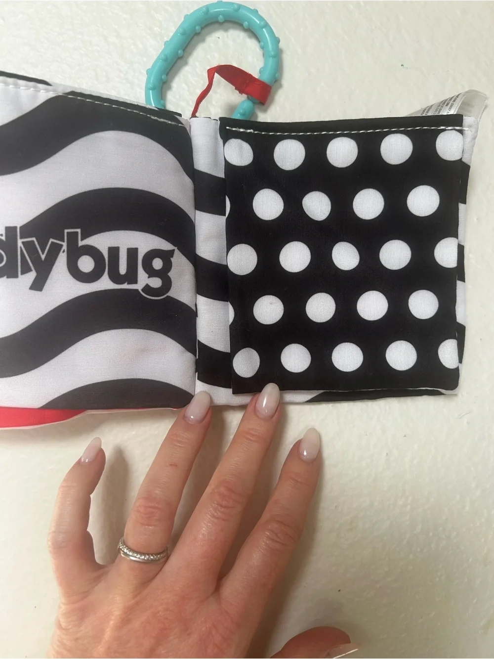 Sassy Peek-A-Boo Baby Activity Book Black White Red Sensory Crinkle Toy